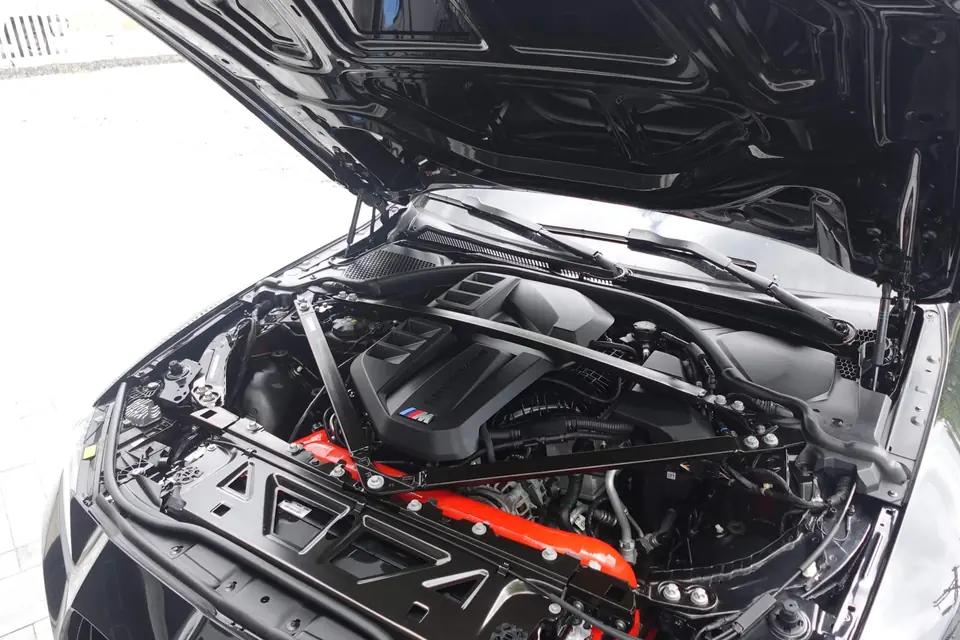 BMW M4 Competition engine bay cleaned and dressed