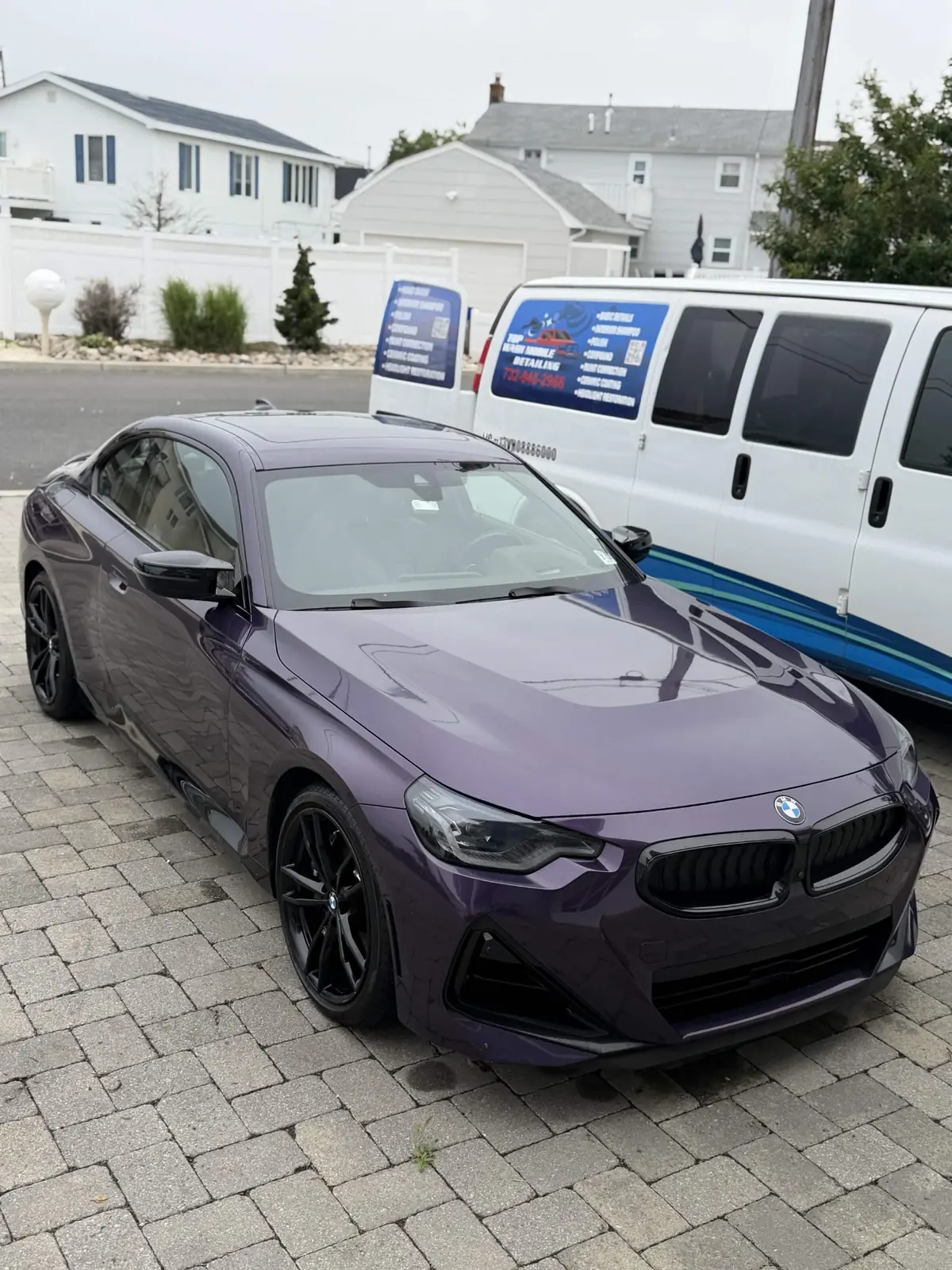 Purple BMW 2 Series coupe with deep gloss