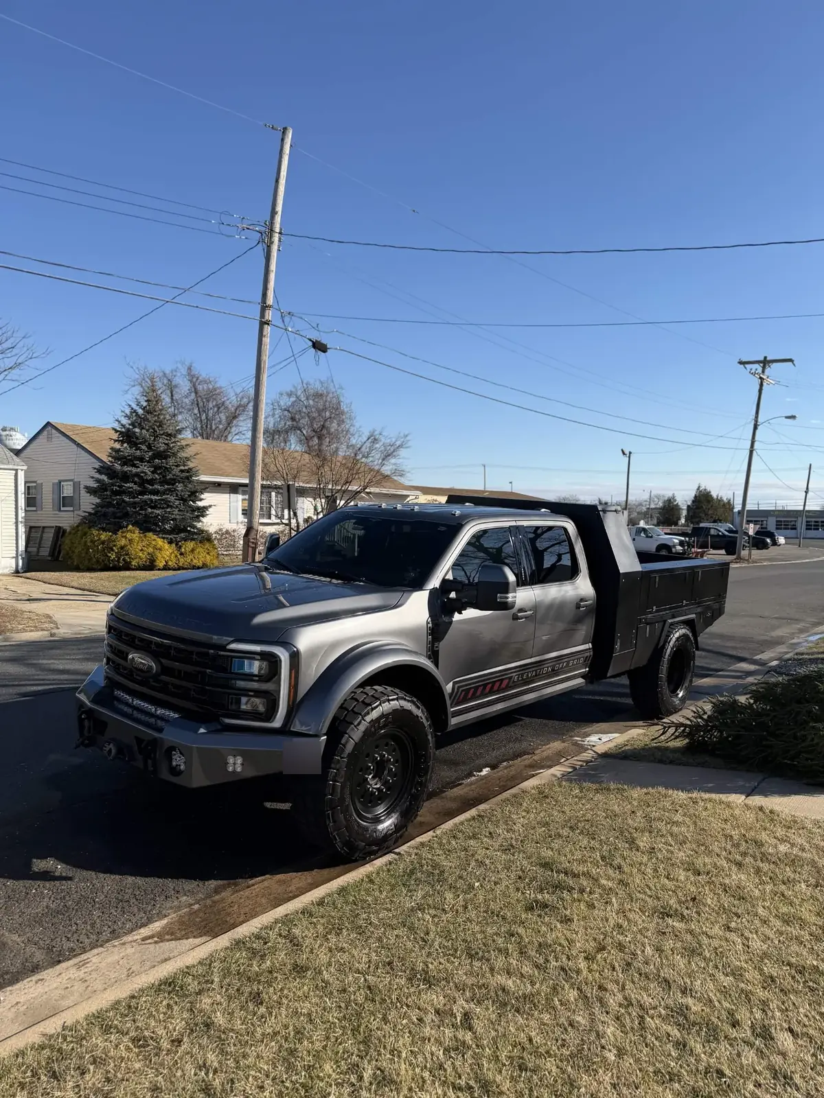 Ford Super Duty flatbed work truck after a detail