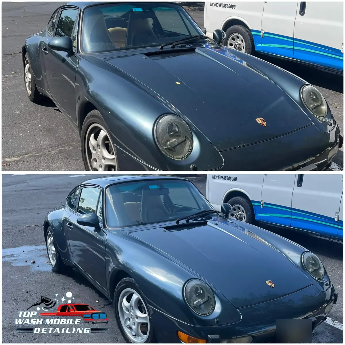 Before and after: Porsche 993 exterior detail
